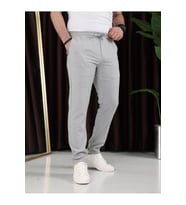 Duble Paça Likralı Jogger Pantolon (Gri)