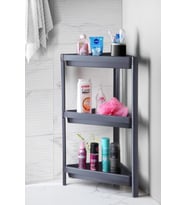 Mithra Life 3 Katlı Üçgen Plastik Gri Banyo Mutfak Rafı MIT1061