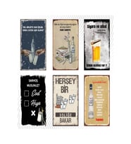 Rakı Ve Bira Temalı 6'lı Ahşap Duvar Poster Seti - Hbb Özel Seri