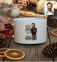 Kişiye Özel Karikatürlü Best Dad Ever Babaya Hediye Lüks Fincan Babalar Günü Hediyesi