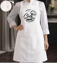BK Gift Kişiye Özel İsimli Çapraz Askılı Beyaz Mutfak Önlüğü - 3, Aşçı Önlüğü, Şef Önlüğü, Anneye Hediye