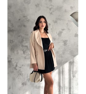 noa&noa Kadın Cep Kapaklı Basic Blazer Ceket (Bej)