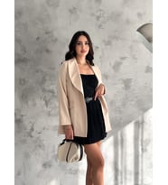 noa&noa Kadın Cep Kapaklı Basic Blazer Ceket (Bej)