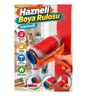 Hazneli Boya Rulosu Seti – Damlama Azaltıcı Pratik Boyama Aparatı