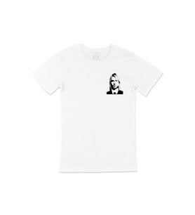 Kurt Cobain Cep Logo Tasarımlı Beyaz Tişört