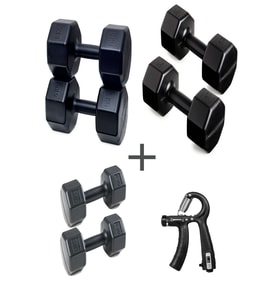 PS SPOR 3 ÇİFT DAMBIL SET 2 KG + 4 KG +6 KG + AYARLANABİLİR SAYAÇLI EL YAYI