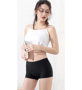 Kadın Dikişsiz Görünmez İz Yapmaz Mini Şort Boxer Siyah