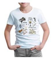 Müzik - Akort Beyaz Çocuk Tshirt