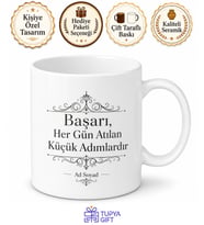 İlham Verici Sözler Baskılı Porselen Kupa Bardak Motivasyon Hediye