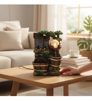Işıklı Mini Su Değirmeni Şelale Ev Dekoru – Masaüstü Feng Shui Su Şelalesi Süs Objesi