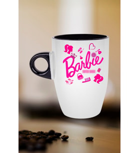 Enter Mode Barbie Baskılı Kupa Bardak Porselen Latte Filtre Kahve Fincanı