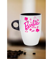Enter Mode Barbie Baskılı Kupa Bardak Porselen Latte Filtre Kahve Fincanı