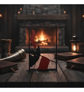 Riva Self Kratos Silüet Masaüstü Aksesuarı - Gamer Odası Özel Tasarım Dekoratif Obje (Siyah - Kırmızı - Beyaz)
