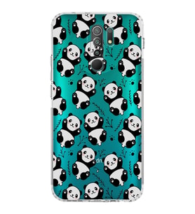 Xiaomi Redmi 9  Kamera Korumalı Kapak Panda Tasarımlı Şeffaf  Kılıf