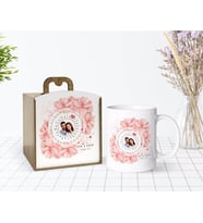 BK Gift Kişiye Özel Ahşap Kutuda Fotoğraflı Tarihli Sonsuz Takvim Beyaz Kupa Bardak-2