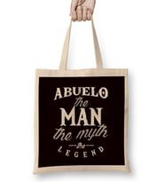 Abuelo Man Myth Legend Grandfather Granddad Grandpa Family Bez Çanta Uzun Saplı