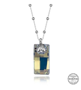 Swarovski Crystal Taşlı Top Zincir Baget Gümüş Kadın Kolye