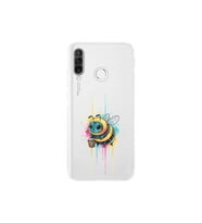 Huawei P30 Lite ile uyumlu Splash arı tasarımlı şeffaf silikon kılıf