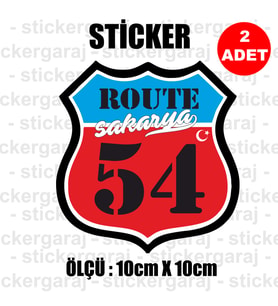 54 sakarya memleket rota gidiş etiket sticker çıkartma - 2 adet - motosiklet araba otomobil kamyon kamyonet cam uyumlu
