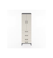 Hyperion Dolap 3 Raflı 4 Çekmeceli 2 Kapaklı 60x44x195 Antrasit-Aytaşı
