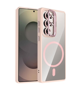 Samsung Galaxy S25 Ultra Uyumlu Kılıf Standlı ve Kamera Lens Hediyeli M-Safe Şarj Özellikli Zore Etro Kapak