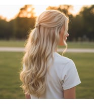 Fiber Sen Daalı Yarım Ay + 2 Yan Çıt Çıt / Kumral Beyaz Platin Röfleli