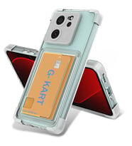Xiaomi Mi 13T Kılıf Airbag Tasarımlı Şeffaf Kartlıklı G-Kart Kapak (Renksiz)