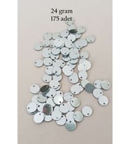 Oya Abiye Bileklik Kolye Pleksi Metalik Plastik Pul Gümüş Renk 24 gram 255 adet - BNC583