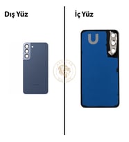Samsung S22 Mavi Arka Kapak Arka Cam Batarya Kapağı Lazer Kesim Kapak Pil Kapağı Back Cover