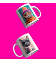 2 Tatlı Kedi Kupa Bardak Tasarım Çok Fazla Seçenek Mevcut Hediyelik Ürün