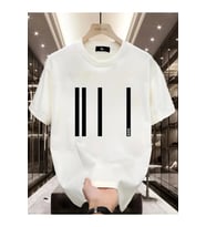 Baskılı Oversize Bisiklet Yaka T-shirt - Beyaz