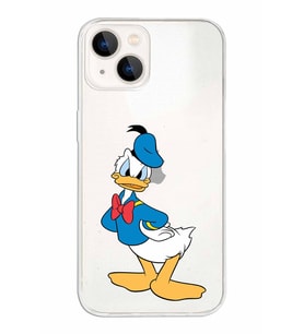 Apple iPhone 13 Mini Uyumlu Kapak Donald Duck Tasarımlı Şeffaf Silikon Kılıf