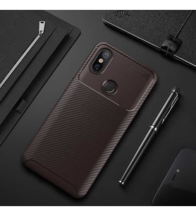 Xiaomi Redmi Note 5 Pro Kılıf Esnek Soft Karbon Tasarım Legion Serisi (Kahverengi)
