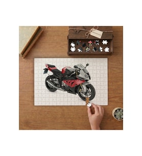 Kırmızı Siyah Motosiklet Tasarımı 240 parça Ahşap Puzzle Ahşap Kutuda MP03324