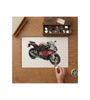 Kırmızı Siyah Motosiklet Tasarımı 240 parça Ahşap Puzzle Ahşap Kutuda MP03324