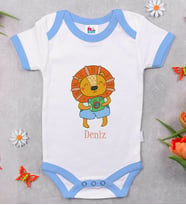 BK Kids Kişiye Özel Mavi Bebek Body Zıbın - Model 155