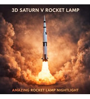 Saturn V Roket Gece Lambası Dekoratif ve Özel Hediye