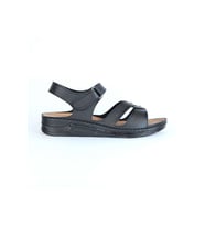 Moda Ayakkabı 01147 Serra Kadın Düz Sandalet (Siyah)