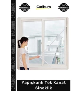 #TülSineklik 125x75 cm İnce Dokulu Tül Pratik Montaj Pencere Kapı Uyumlu Yapışkanlı Tek Kanat Sinekl