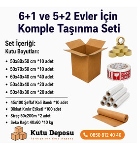 Maxi XXL PLUS Taşınma Koli Seti 6+1 ve 5+2 Evler için