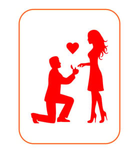 Kalpli Sevgiliye Teklif Oto Sticker Kırmızı 18*15 Cm