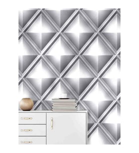 Dreamwall Metal Görünümlü Geometrik Desen Yırtılmaz Tekstil Duvar Kağıdı (Gri)