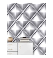 Dreamwall Metal Görünümlü Geometrik Desen Yırtılmaz Tekstil Duvar Kağıdı (Gri)