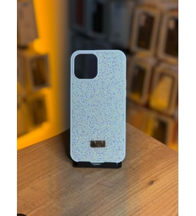 İPhone 12 Pro Max Uyumlu Taş Desenli Silikon Yumuşak Kılıf (Beyaz)