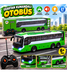 Uzaktan Kumandalı Oyuncak Otobüs JC21-16B – Işıklı ve Sesli