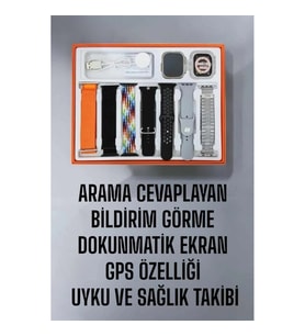 Mey İthalat® Akıllı Saat 7 Kordonlu Metal,Plastik Ve Hasır Kordon Seçeneği