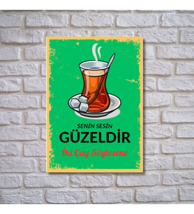 Çay Ahşap Retro Poster 20 X 28 CM