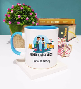 Temizlik Görevlisi Kupa Bardak Mavi