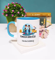 Temizlik Görevlisi Kupa Bardak Mavi