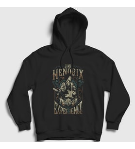 Presmono Unisex Siyah Experience Jimi Hendrix Kapüşonlu Sweatshirt 302347tt